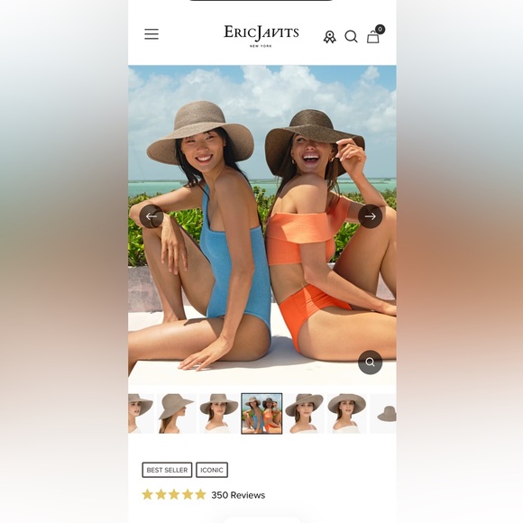 Eric Javits Squishee Hat UPF 50+ in Bark - Picture 3 of 8